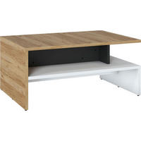 COUCHTISCH Novena weiß / schwarz / Catania Eiche 100 / 66 / 45,5cm - Eichefarben/Weiß, Holz/Holzwerkstoff (66/100/45.5cm) - Feldmann-Wohnen