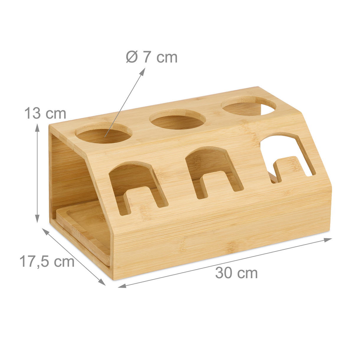DRŽIAK na fľaše - svetlohnedá, drevo (30/13/17.5cm) - Relaxdays