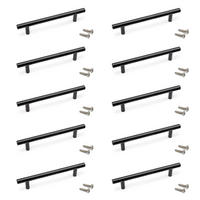MÖBELGRIFFE Orlando, L188mm, 128mm Achsenabstand, Stahl, Schwarz lackiert 10er-set - Schwarz, Metall (14/4/21cm) - EMUCA