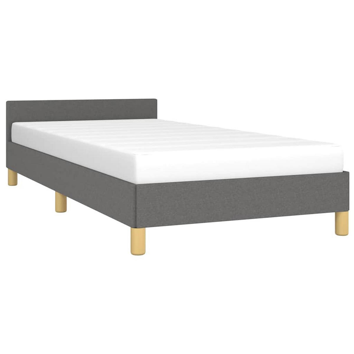 BETTGESTELL Ohne Matratze Dunkelgrau 100/200 Cm Stoff - Grau, Textil (100/200cm) - vidaXL