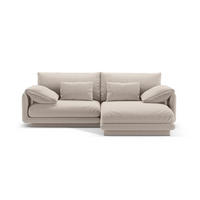 ECKSOFA rechts Torino aus strukturiertem Stoff leichtes beige 3 Sitzplätze - Creme, Textil (170/220cm) - Micadoni