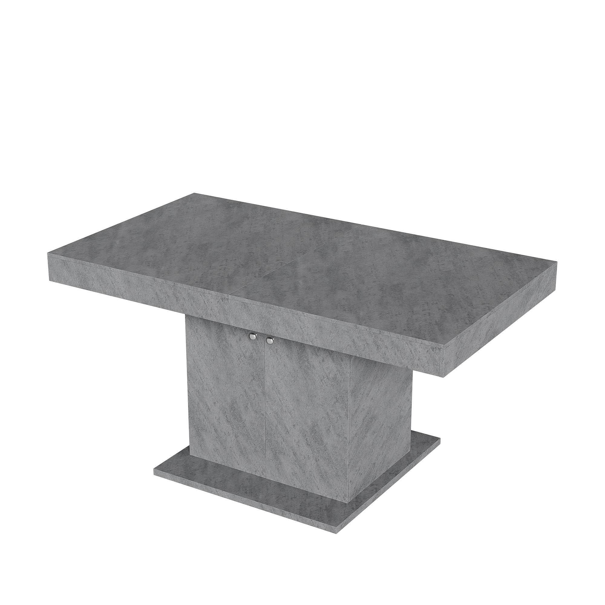 ESSTISCH ausziehbar 140/180 cm mit Stauraum DE-39546 Betonoptik - Grau, Holzwerkstoff (80/140/76cm) - ComfortXL