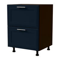 SCHUBLADENUNTERSCHRANK Salo D2/60 Lava / Indigo Matt 60 / 50 / 82cm - Blum Teilauszug - Dunkelgrau/Dunkelblau, Holz/Holzwerkstoff (60/82/50cm) - Feldmann-Wohnen