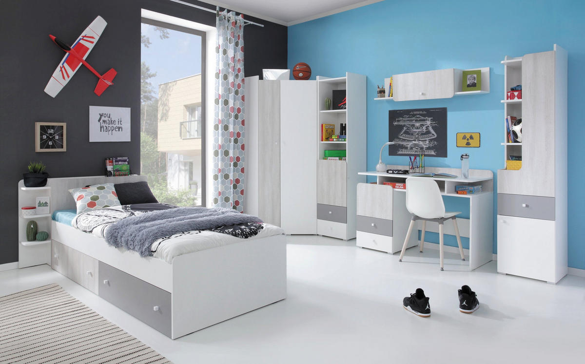 RAHMENBETT – 224 x 114 cm – COMO System – Grau - Grau, Holzwerkstoff - hi-markt