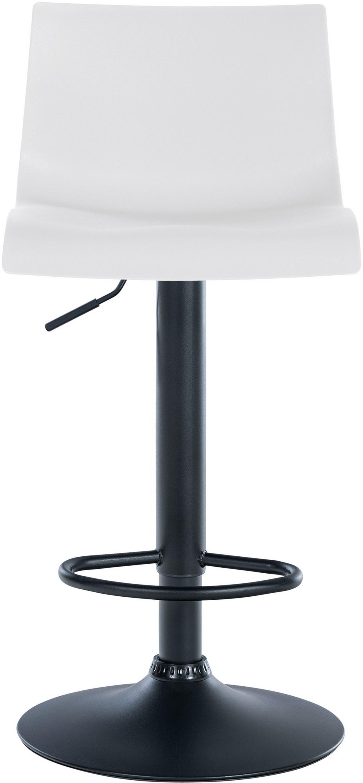 BARHOCKER Kunststoff weiß - Schwarz/Weiß, Kunststoff/Metall (39/84/36cm) - CLP