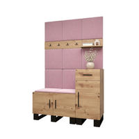 GARDEROBEN-SET 196/126/45,6 - Pink/Schwarz, Holz/Kunststoff (126/196/45.6cm) - Abiks Möbel
