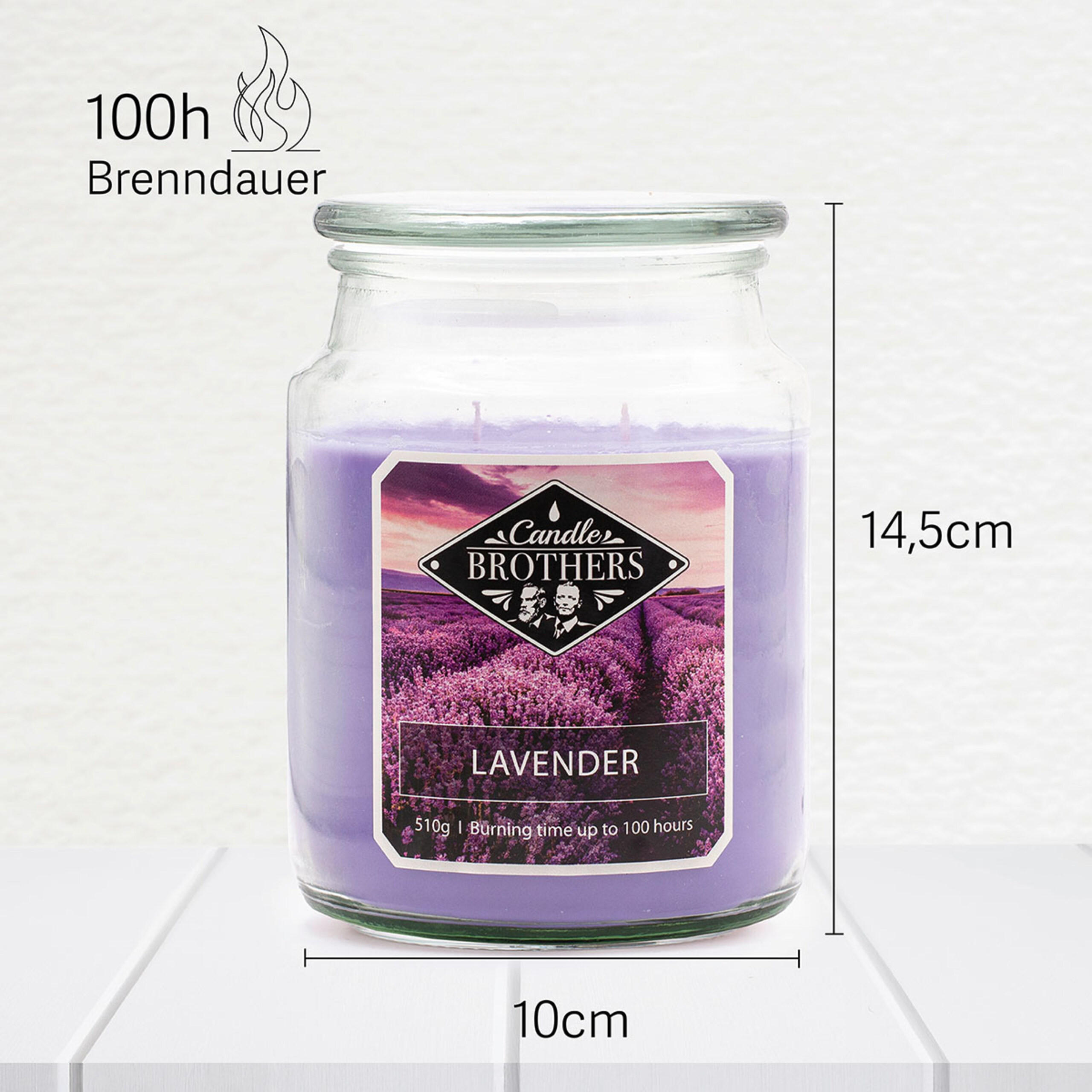 DUFTKERZE CandleBrothers - Lila, Naturmaterialien/Glas (14.5cm)