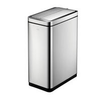 MÜLLEIMER Stilvoller Sensor Aus Gebürstetem Edelstahl 45 Liter 66 x 27 x 46 cm Silber - Silberfarben, Metall (27/66/48cm) - PROREGAL
