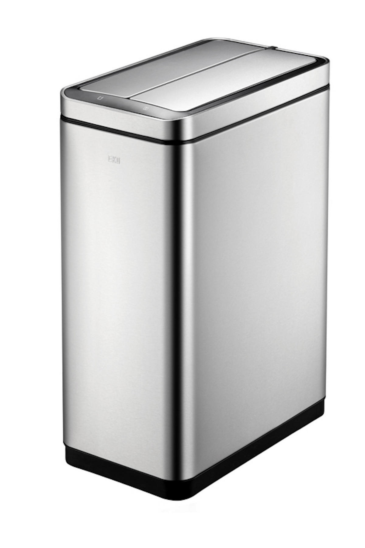 MÜLLEIMER Stilvoller Sensor Aus Gebürstetem Edelstahl 45 Liter 66 x 27 x 46 cm Silber - Silberfarben, Metall (27/66/48cm) - PROREGAL