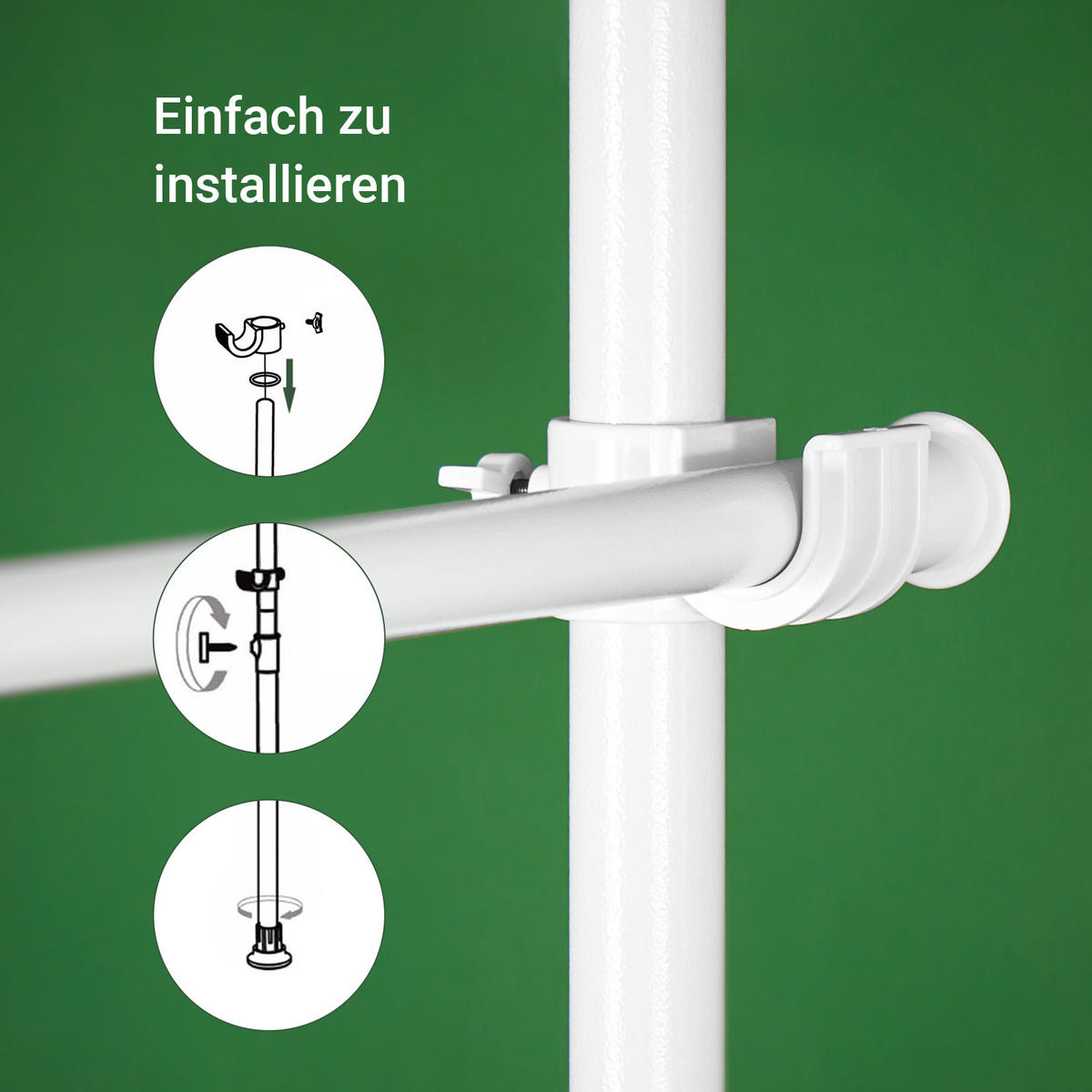 TELESKOPVORHANG Dunkelgrau - Dunkelgrau, Kunststoff/Metall (266/262/2cm) - SoBuy