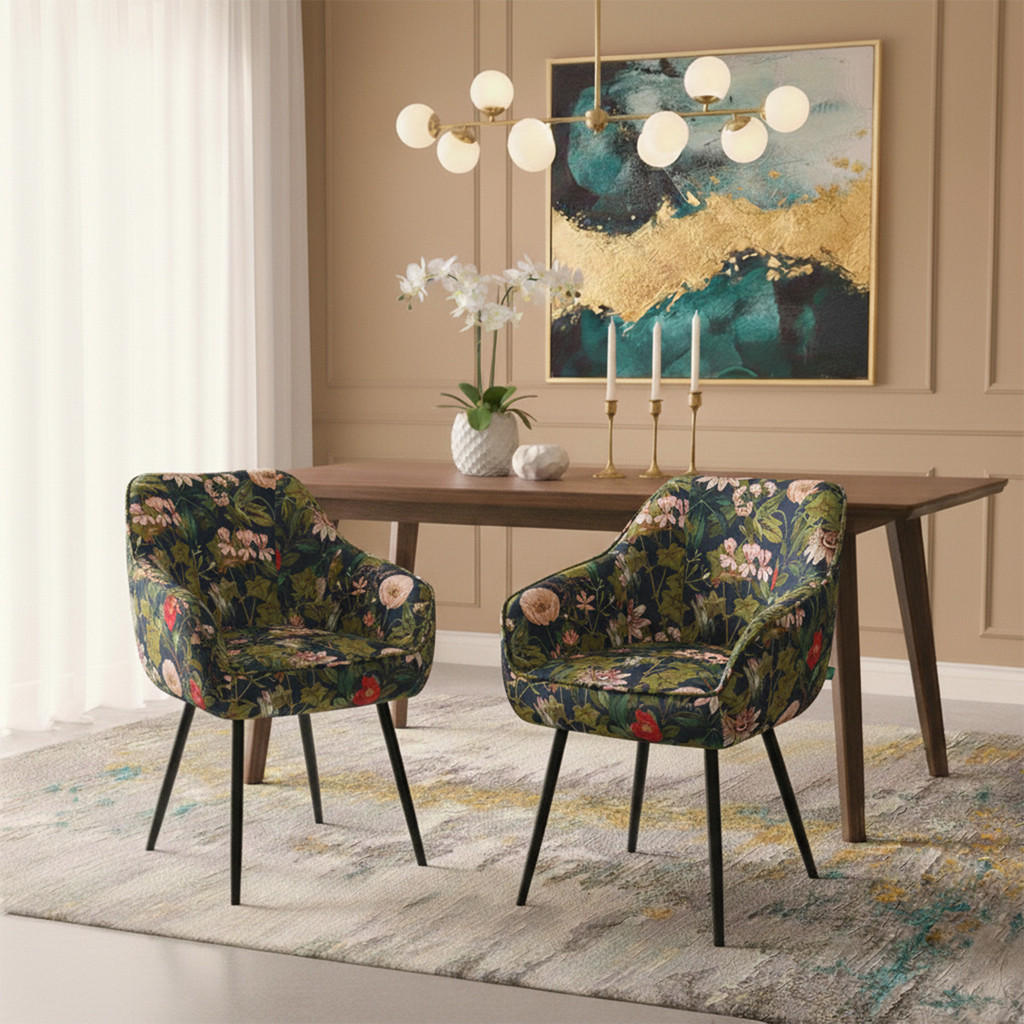 Thumbnail - Dubi Möbel Esszimmerstuhl, Mehrfarbig, Textil, 60x82x61 cm, Esszimmer, Stühle, Esszimmerstühle, Vierfußstühle
