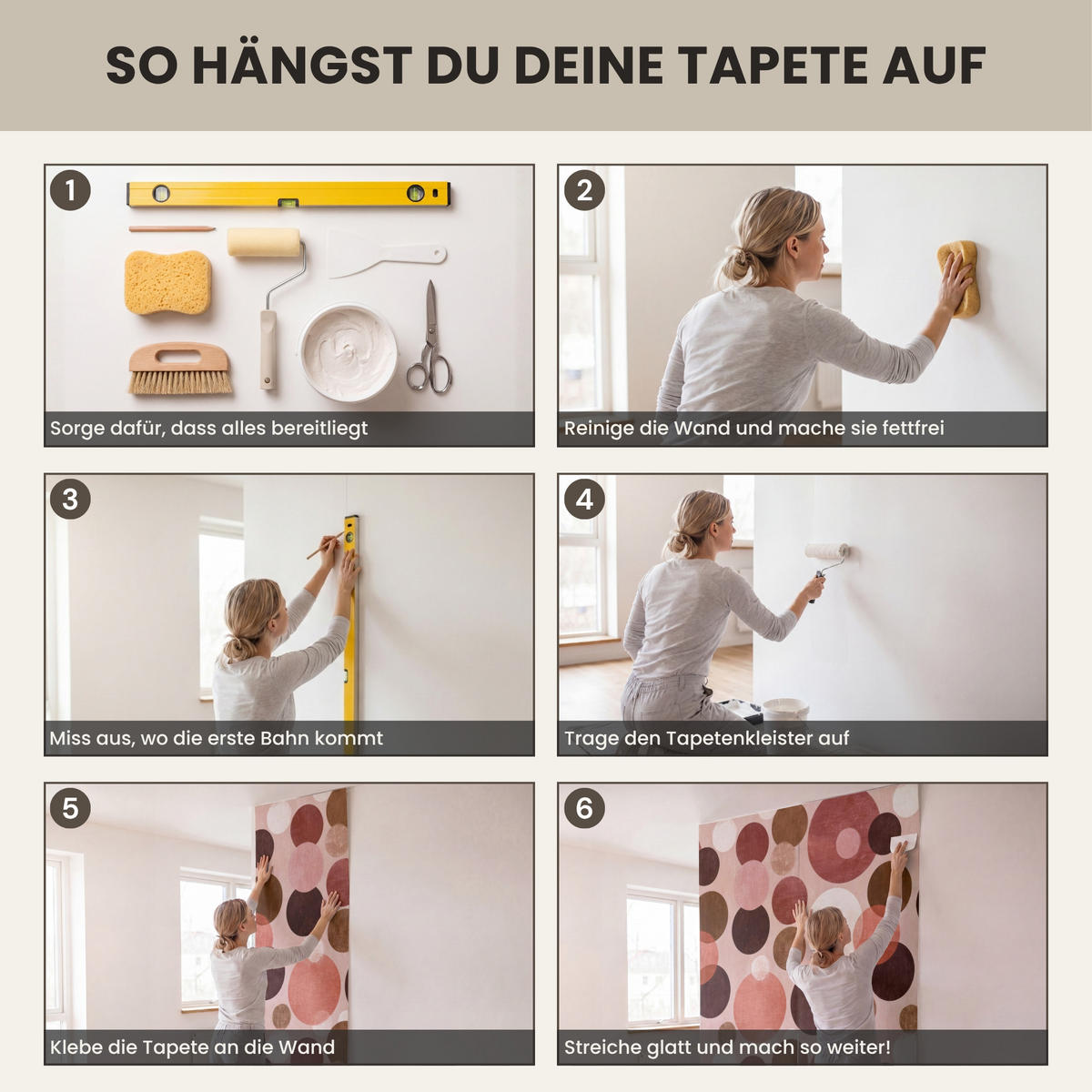 TAPETE - Kreise - Modern - Farbenfroh - 280x220 cm - Multicolor, Papier (280/220cm) - OnlyWow