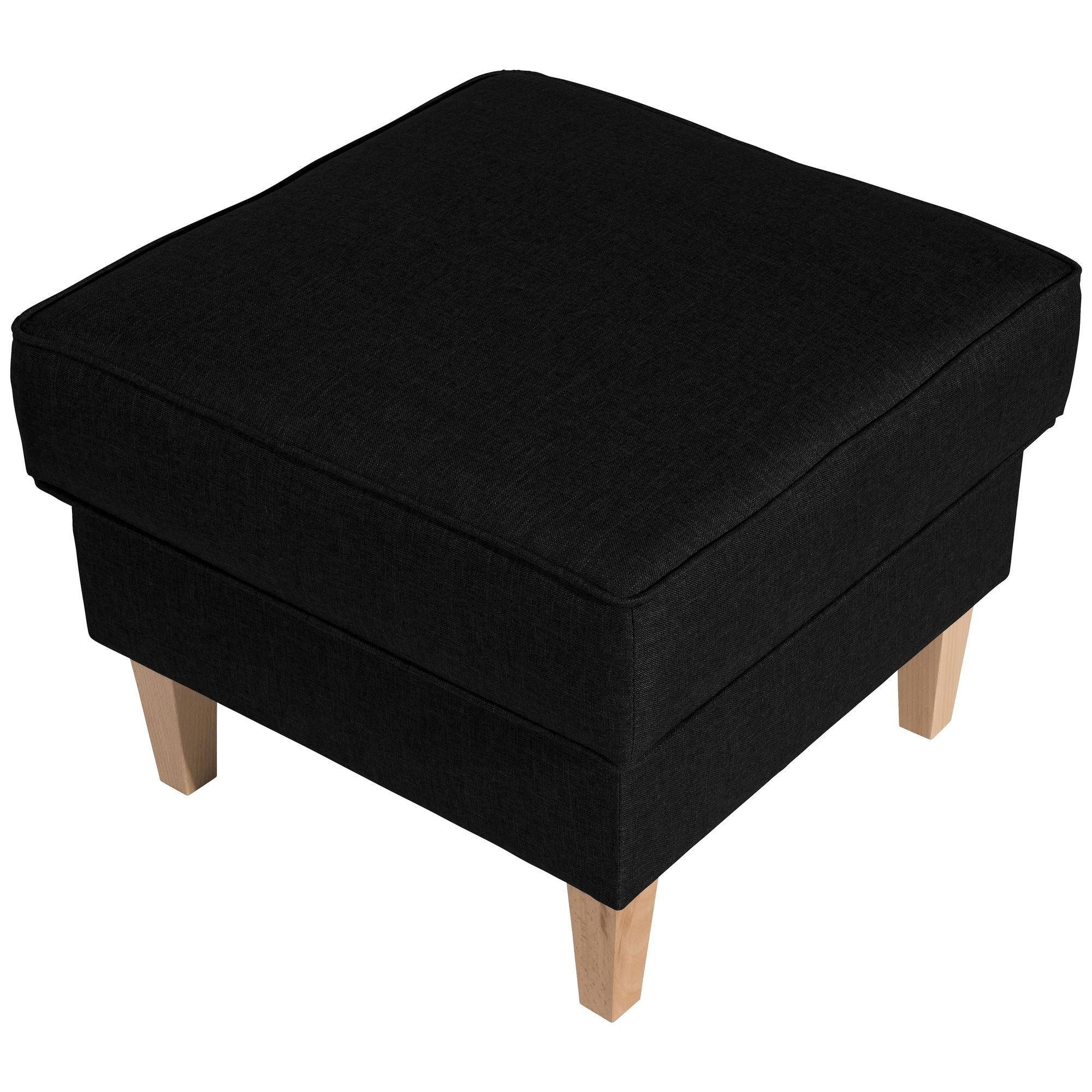 HOCKER Karlen Bezug Flachgewebe Buche natur / schwarz - Buchefarben/Schwarz, Kunststoff (53/45/53cm) - 58aufmkessel