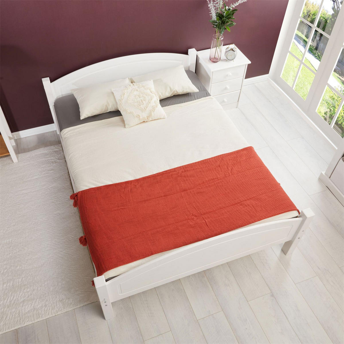MASSIVHOLZBETT FLIMS 140X190 CM - Weiß, Holz (140/190cm) - IDIMEX