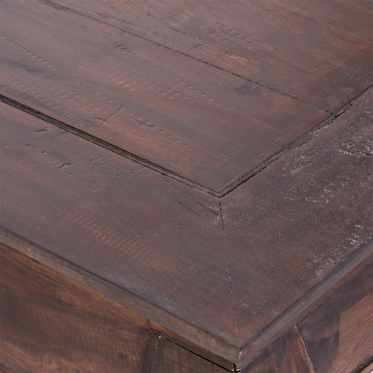 OPIUMTISCH EAST 100 Mahagoni Recyclingholz massiv 03 dunkelbraun - Dunkelbraun, Holz (60/100/41cm) - DESIGN DELIGHTS