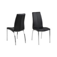 STUHL 4er-Set schwarz Kunstleder und Chrom Gestell - Schwarz, Holzwerkstoff (44/95/57cm) - ebuy24