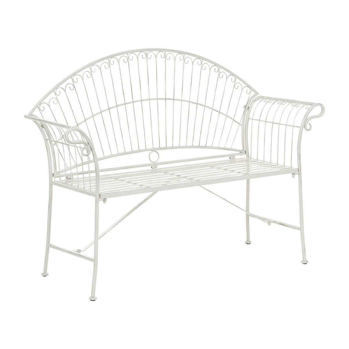 ZAHRADNÍ LAVICE 130 cm Kov Krémově bílá Gualea - bílá/krémová, kov (130/97/61cm) - Beliani
