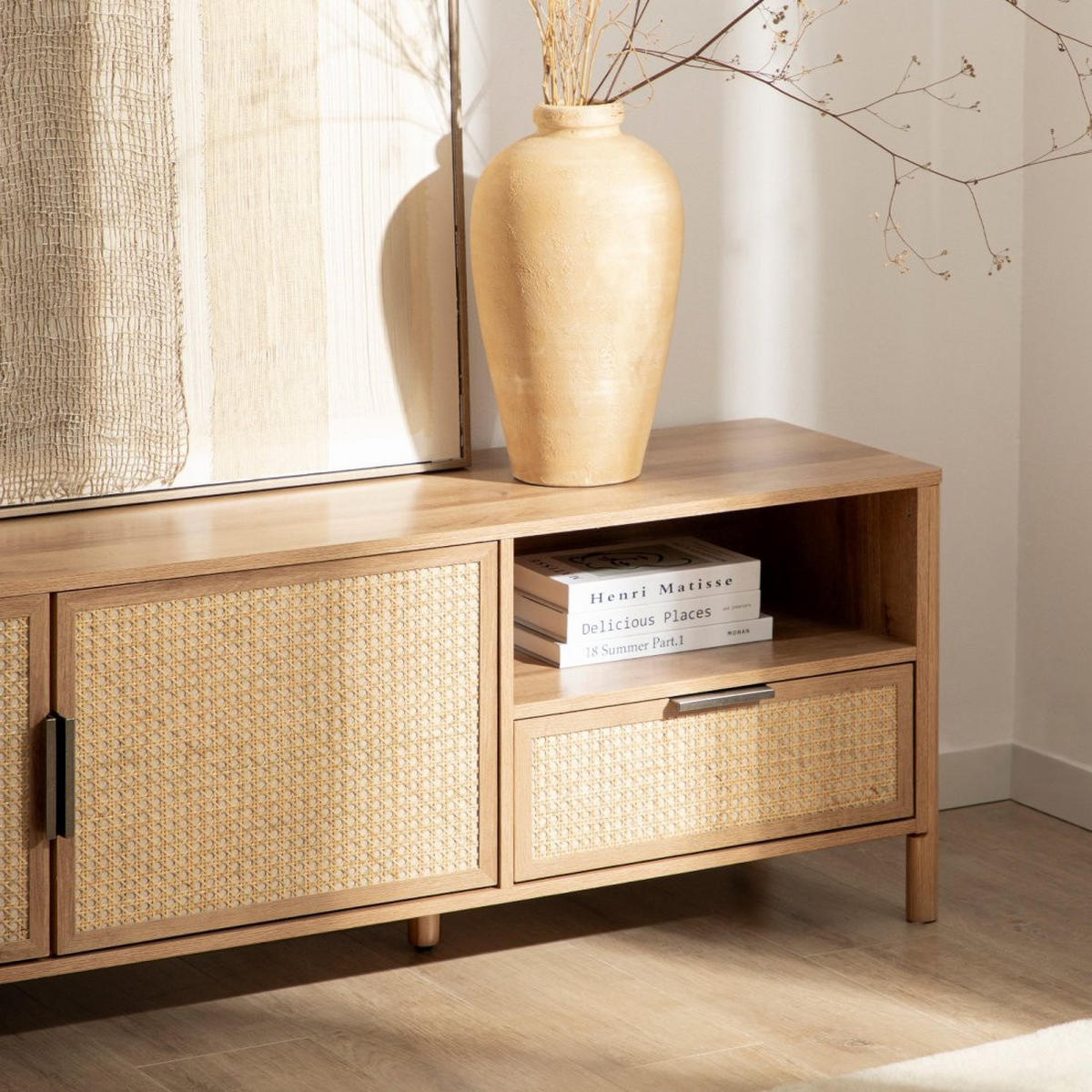 TV-ELEMENT Bent Natürlich 160 cm x 50 cm - Naturfarben, Holzwerkstoff (160/50/40cm)