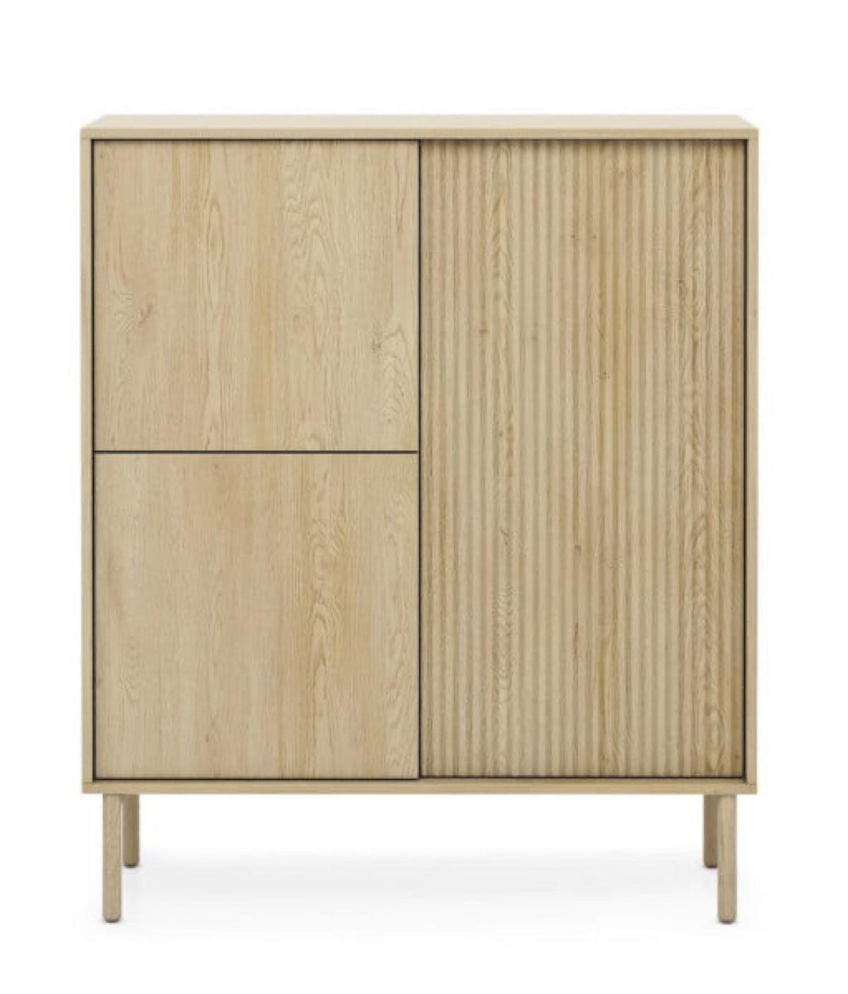 KOMMODE Weiß AVO Hoch Gerillt 3D - Gelb, Holzwerkstoff (103.5/121.8/39.5cm) - Sepro Meble