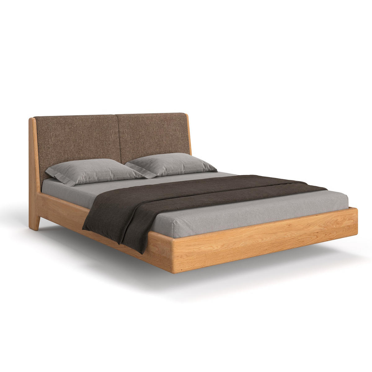 MASSIVHOLZBETT Lumo aus Eiche 200x220 cm, Storm 18 - Eichefarben/Naturfarben, Holz (200/220cm) - Danzz
