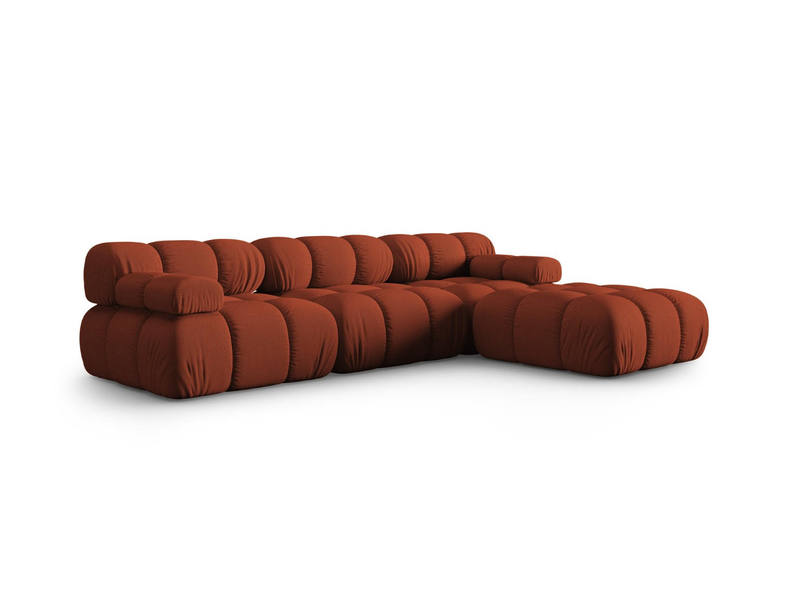 SOFA modular Bellis aus 3D-Stoff ziegelstein 4 Sitzplätze - Orange, Textil (188/70/282cm) - Micadoni