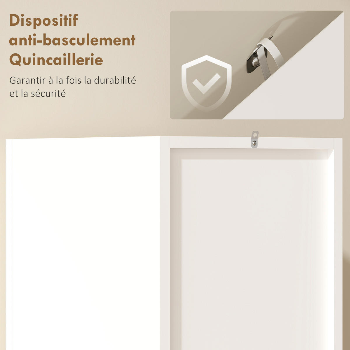 HOCHSCHRANK DE-12507 30/34,6/180,5 cm Weiß / Naturholz - Weiß, Holzwerkstoff (30/180.5/34.6cm) - ComfortXL