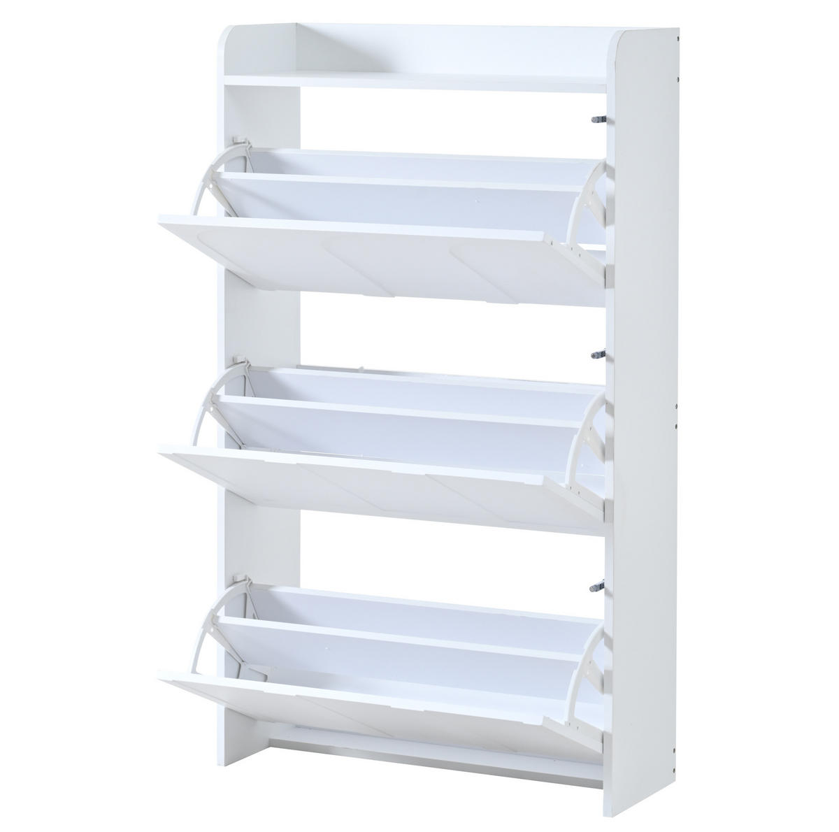 SCHUHSCHRANK 70/25/120 cm mit Klapptüren, Schublade und 6 Fächern aus MDF, Weiß - Weiß, Holzwerkstoff (70/120/25cm) - Redom