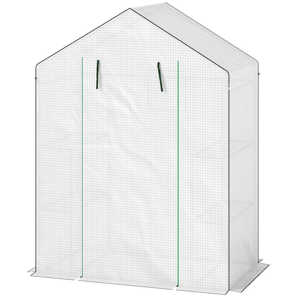 GEWÄCHSHAUS DE-12025 mit 1 Tür, 1 Fenster & 3 Etagen Weiß - Weiß, Kunststoff (74/190/143cm) - ComfortXL
