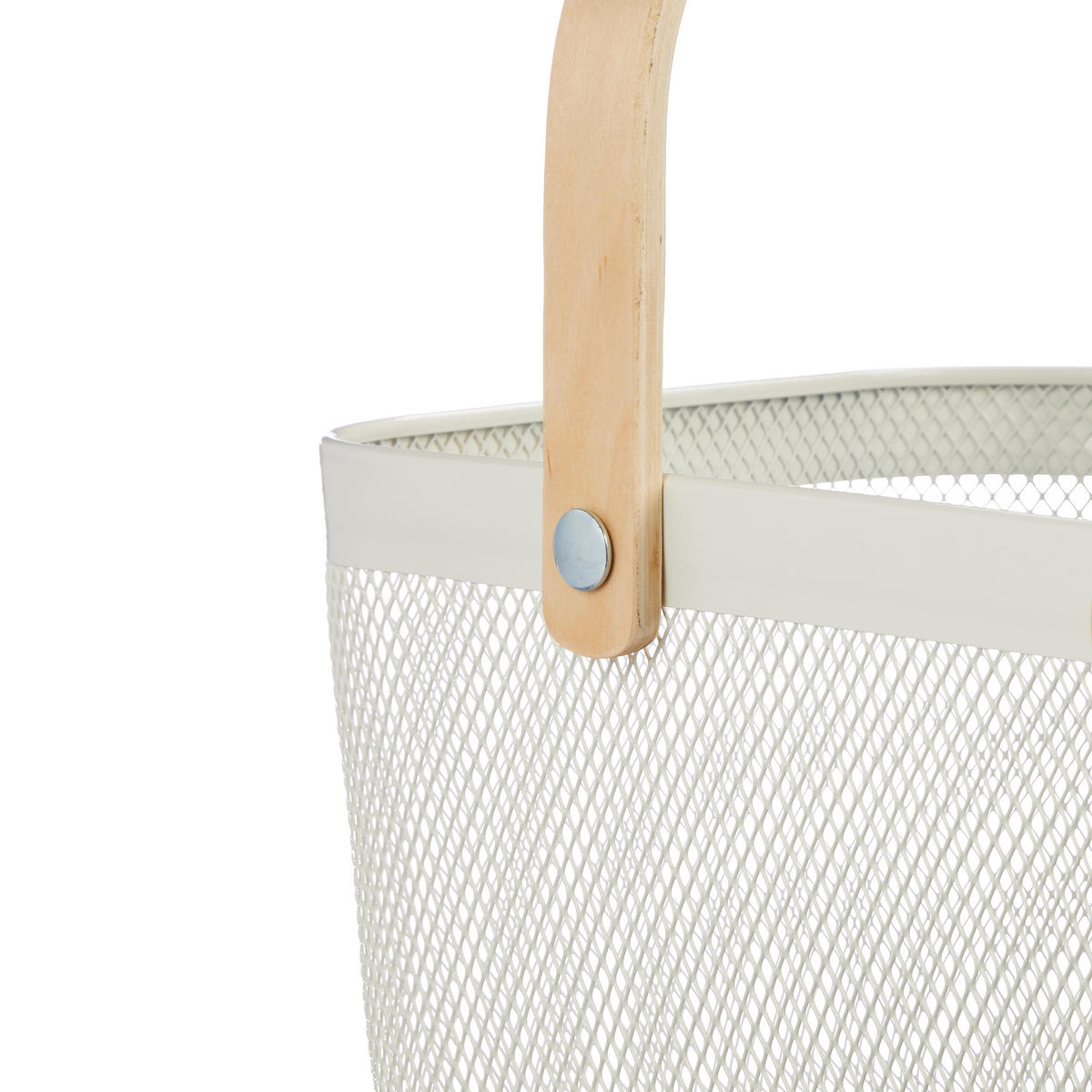 DRAHTKORB - Weiß, Holz/Metall (43/17.5/27cm) - Relaxdays