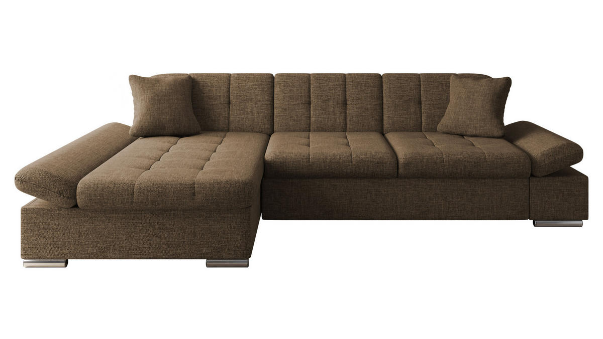 ECKSOFA Malwi, Seite: Links - Nussbaumfarben, Holz/Textil (278/161cm) - MIRJAN24
