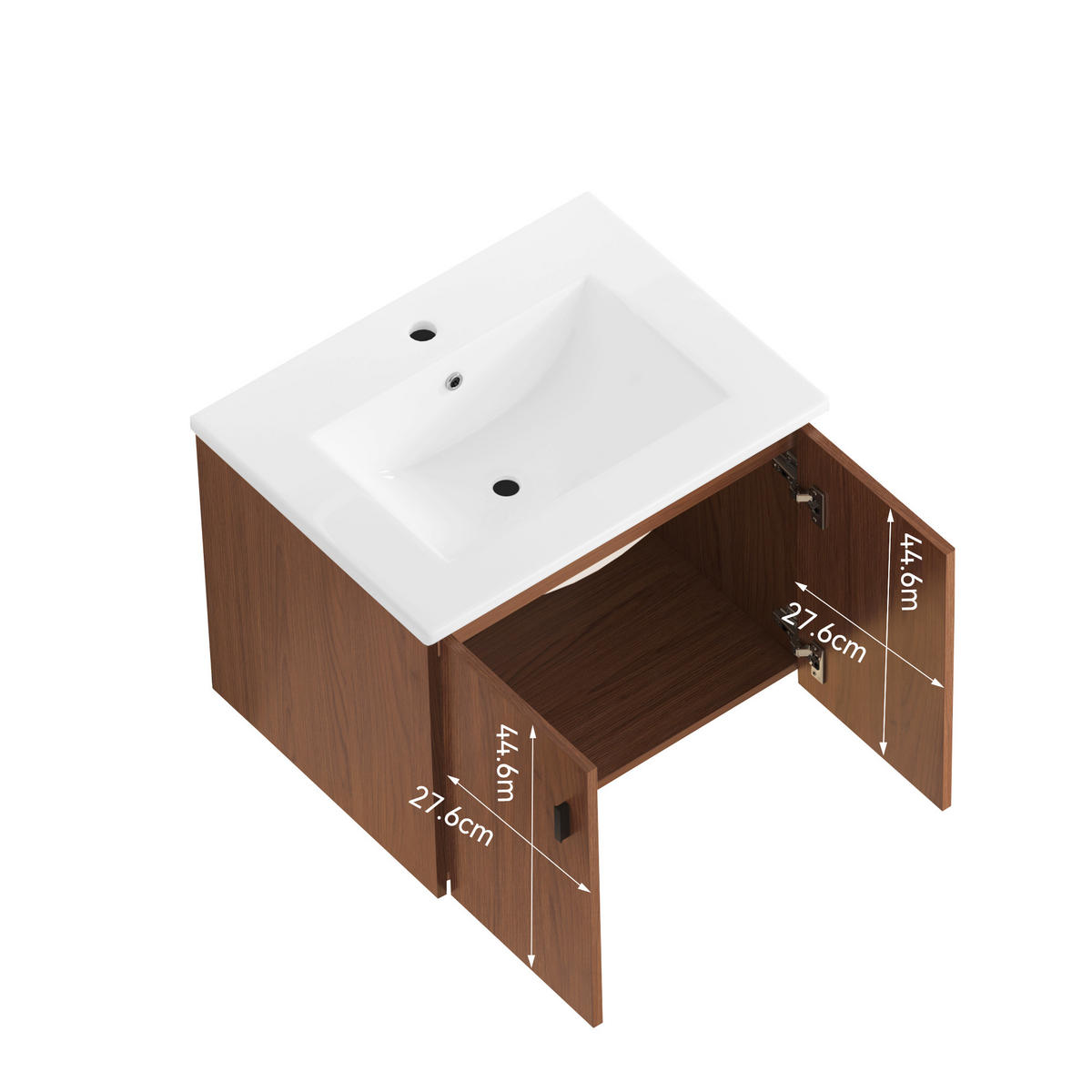 WASCHTISCH Rotbraun 60 cm - Rotbraun, Holz (60/46.48/46cm) - PANGIVO