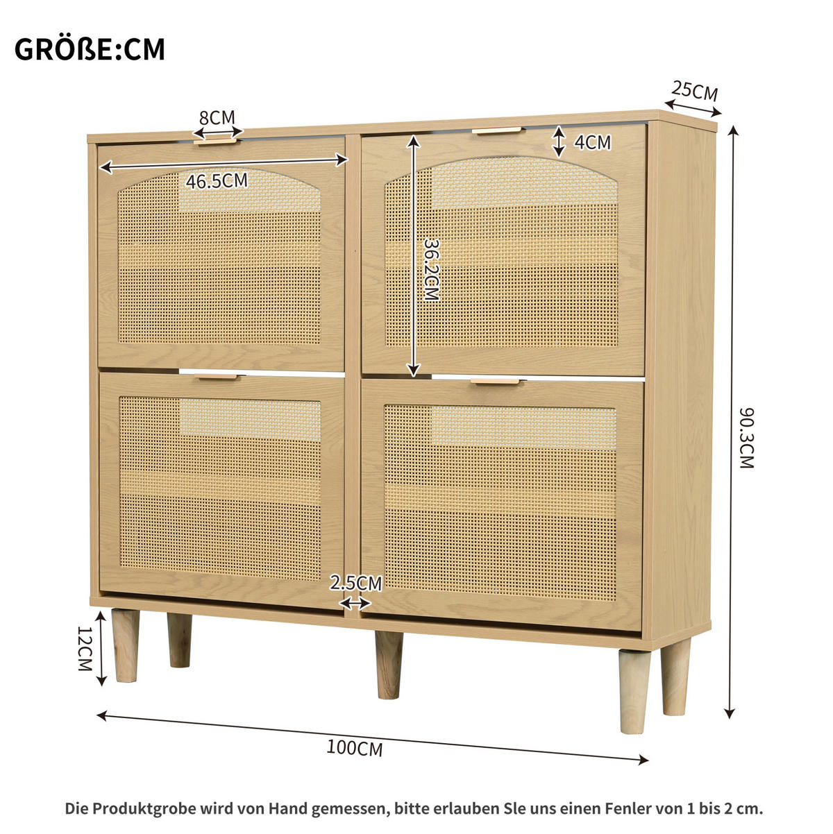 SCHUHSCHRANK 100/90/25 cm Eichefarben aus Spanplatte mit Verstellböden - Naturfarben, Holzwerkstoff (100/90/25cm) - OKMYHOME