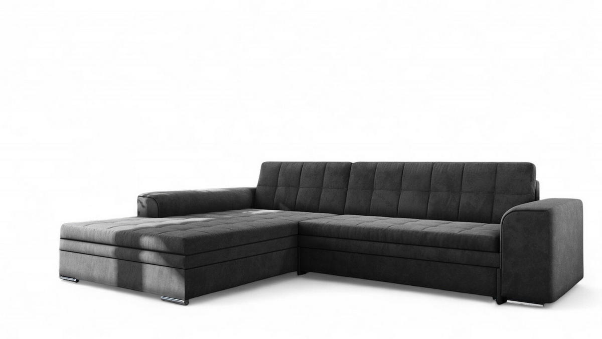 ECKSOFA Lusaka Mit Schlaffunktion - Anthrazit, Holzwerkstoff/Textil (292/198cm) - Fun Möbel