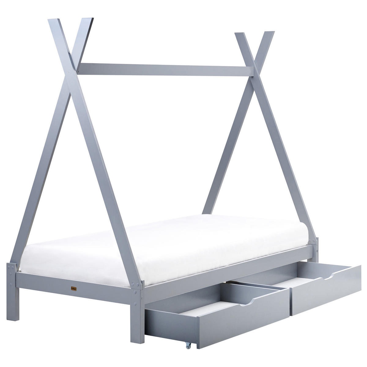 KINDERBETT 90x200 cm Grau Devay - Grau, Holz (90/200cm) - Beliani