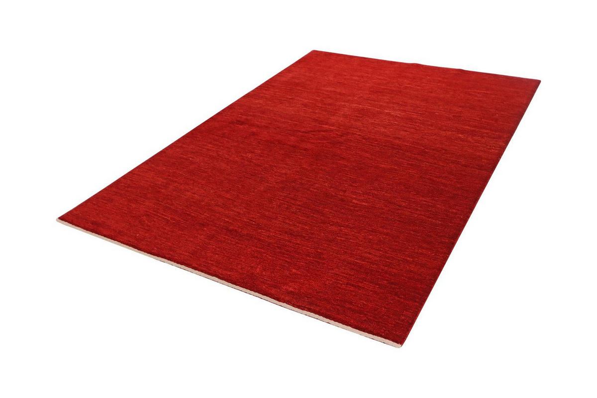 GABBEH-TEPPICH handgeknüpft Rizbaf Rot 234/162 cm Schurwolle - Rot, Textil (162/234cm) - Looma