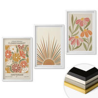 WANDBILDER 3er-Set - 40x60 cm Weißer Rahmen - Pastellfarbene Sonnenblumen - Weiß, Kunststoff (40/60cm) - ArtPrintCave