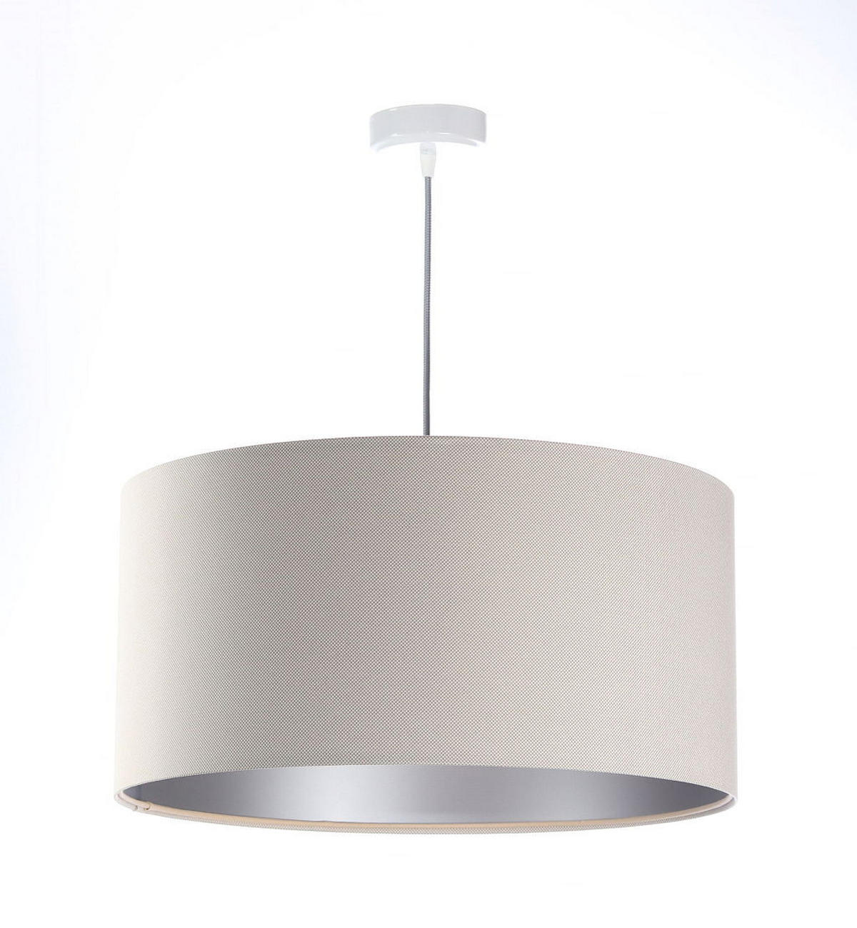 HÄNGELEUCHTE Silber 50/25 cm - Beige/Silberfarben, Kunststoff (50/0.8/25cm) - ONZENO