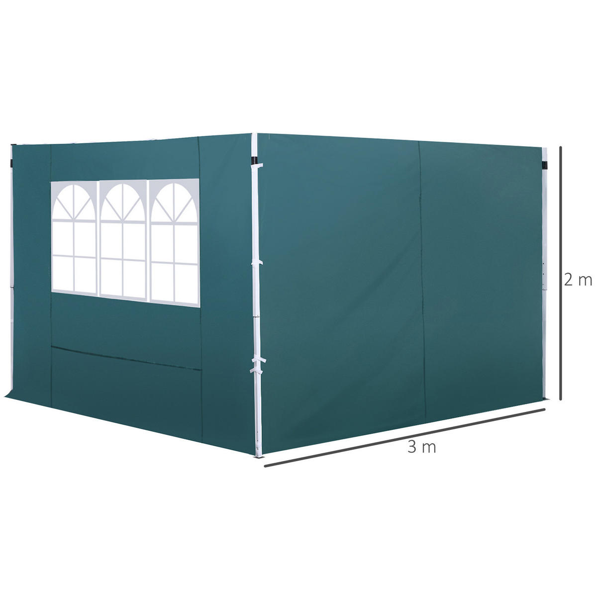 PAVILLON-SEITENTEIL Grun 1 Stück - Grün, Naturmaterialien (295/200cm) - GiPP