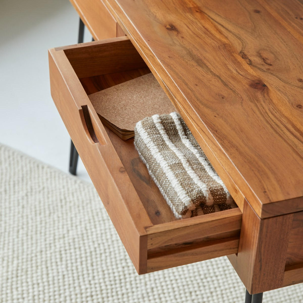 KONSOLENTISCH Bonnie Braun aus Akazie - Braun, Holz (40/120/80cm) - Tikamoon
