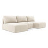 WOHNLANDSCHAFT Chenille Stoff Beige - Beige/Creme, Kunststoff/Textil (304/79/149cm) - Makamii