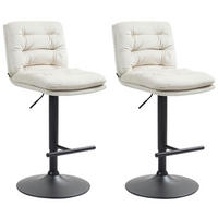 BARHOCKER 2er Set Samt creme - Creme/Schwarz, Textil/Metall (42/94/56cm) - CLP