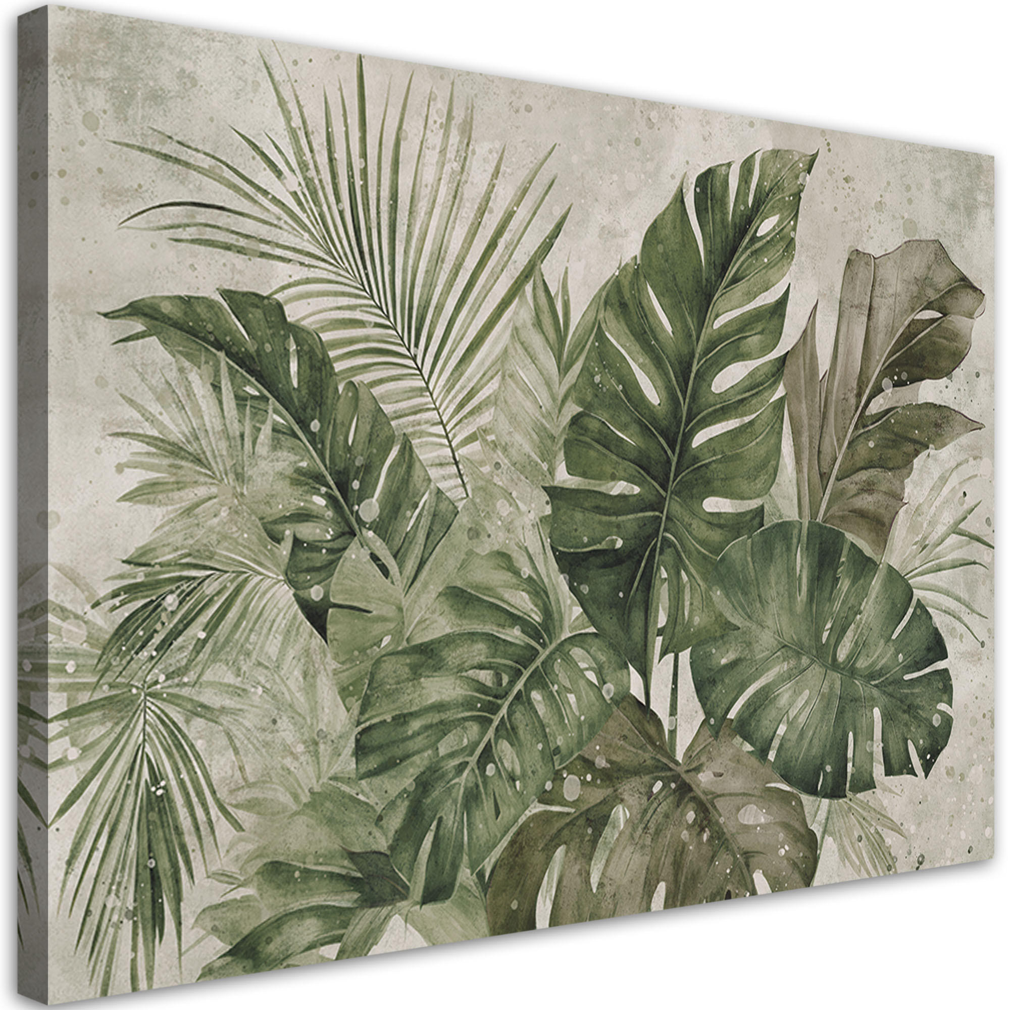 WANDBILD tropische monstera blätter - Grün, Textil (60/40cm) - Feeby
