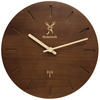 WANDUHR Holz Designer STARNBERG (FUNK) Loft Wand Uhr, braun - Dunkelbraun/Beige, Holz (25/25/2.2cm) - Holzwerk
