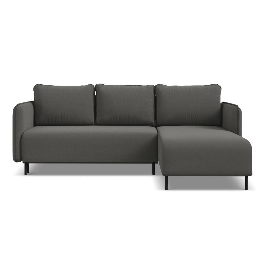 Thumbnail - Makamii Ecksofa, Dunkelgrau, Textil, 3-Sitzer, Füllung: Schaumstoff, L-Form, Ottomane rechts, 236x162 cm, Made in EU, Wo...
