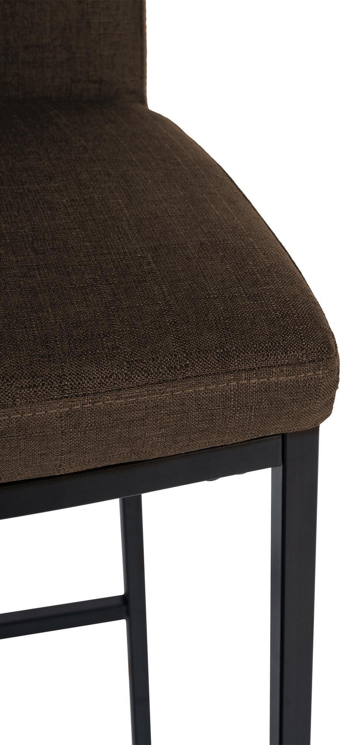 BARHOCKER 2er Set Freedom Stoff B braun - Schwarz/Braun, Textil/Metall (43/109/47cm) - TPFLiving