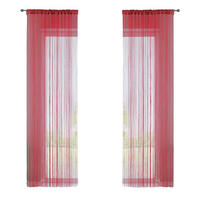 FADENGARDINE 2ER SET HxB 250x140 cm Rot - Rot, Textil (140/250cm) - Gardinenbox
