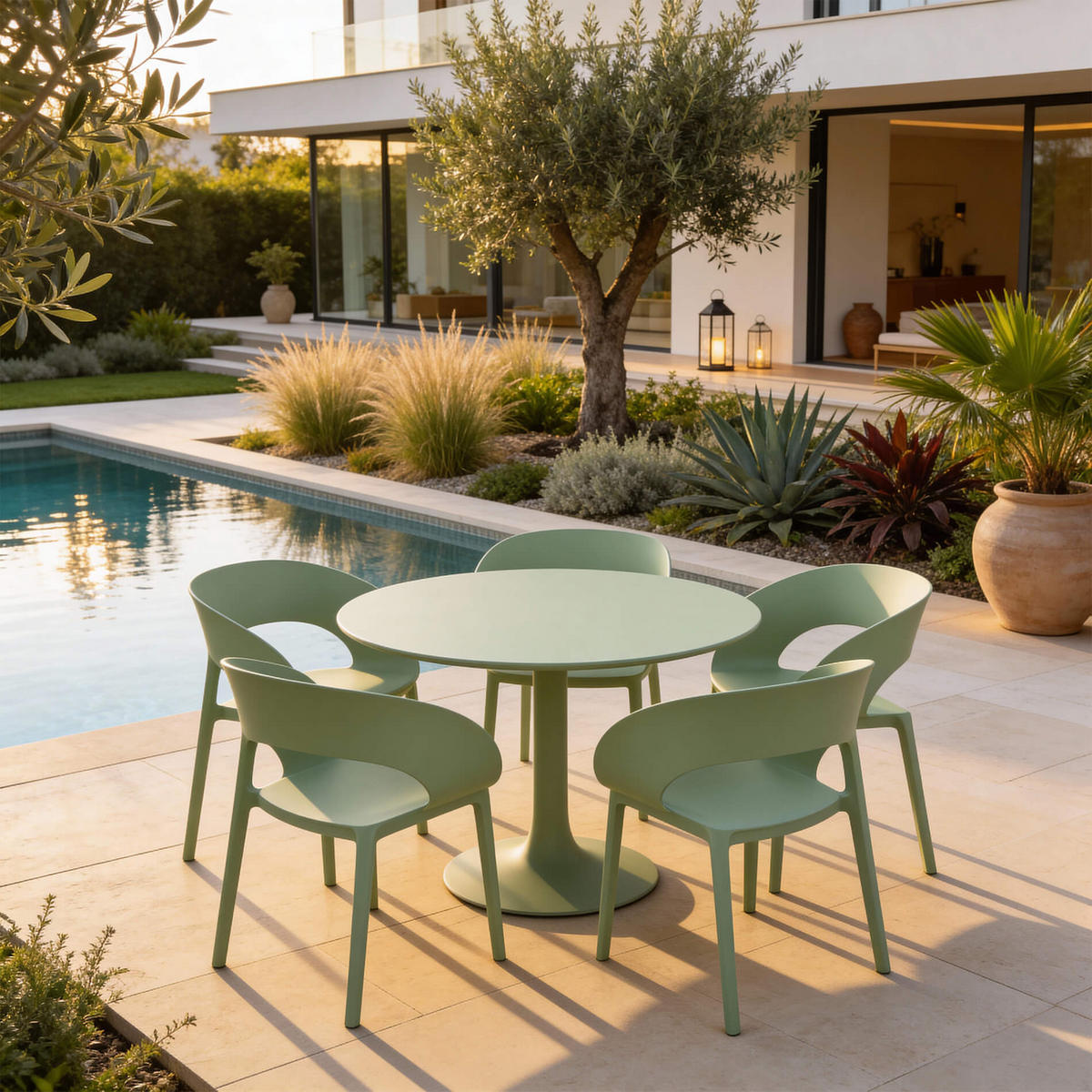GARTENSTUHL Salbeigrün 54/60/82,5 cm 2er-Set - Grün, Kunststoff (54/82.5/60cm) - Mobili Rebecca