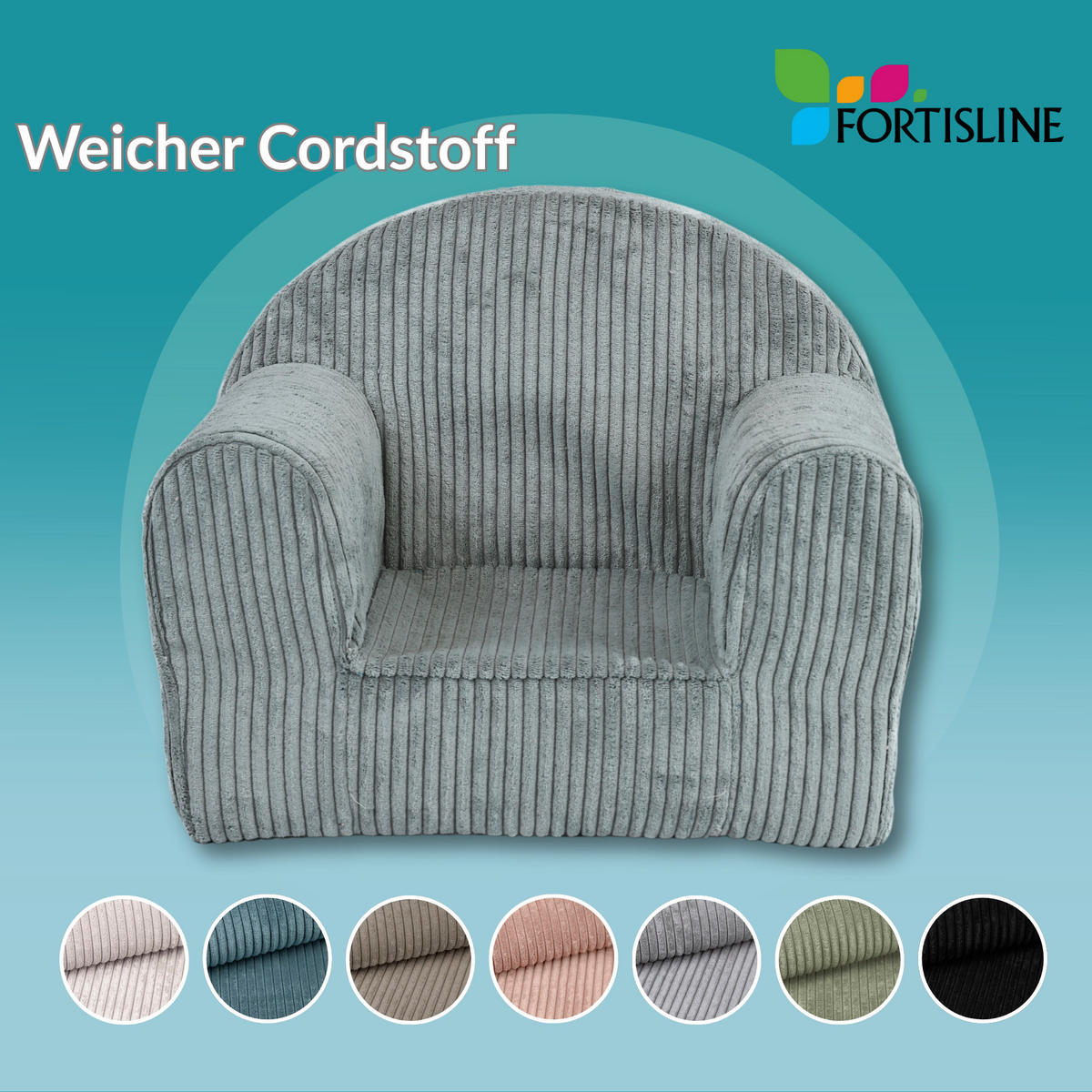 KINDERSESSEL MINI aus Kuschel-Cord in Altrosa - Altrosa, Textil (40/39/33cm) - Fortisline