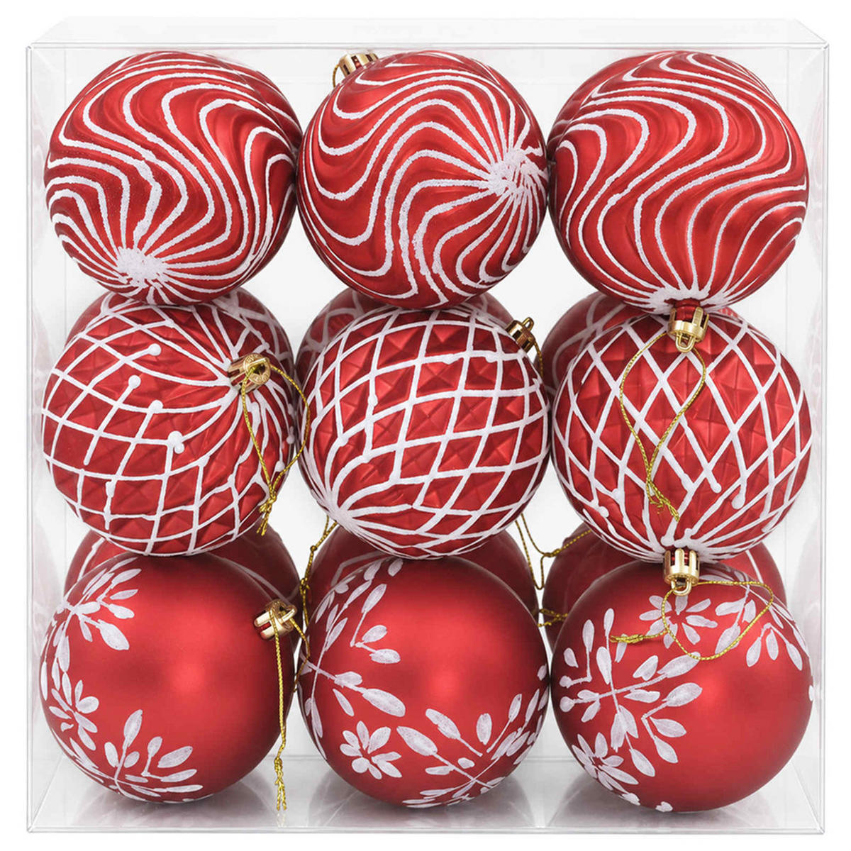 WEIHNACHTSKUGELSET XL 18 -teilig 8 cm Rot Polystyrol - Rot, Kunststoff (8/8/8cm) - vidaXL