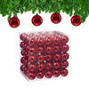 100XWEIHNACHTSKUGELN - Rot, Kunststoff (6/7/6cm) - Relaxdays